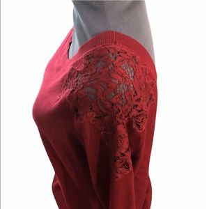 Sweater with Lace Shoulders